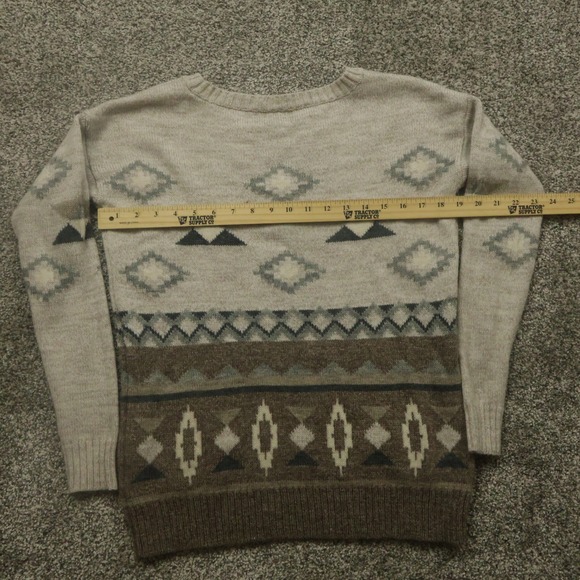 American Eagle sweater‎ womens XS Aztec Knit  Wool pullover Tribe cowgirl horse - Picture 7 of 8